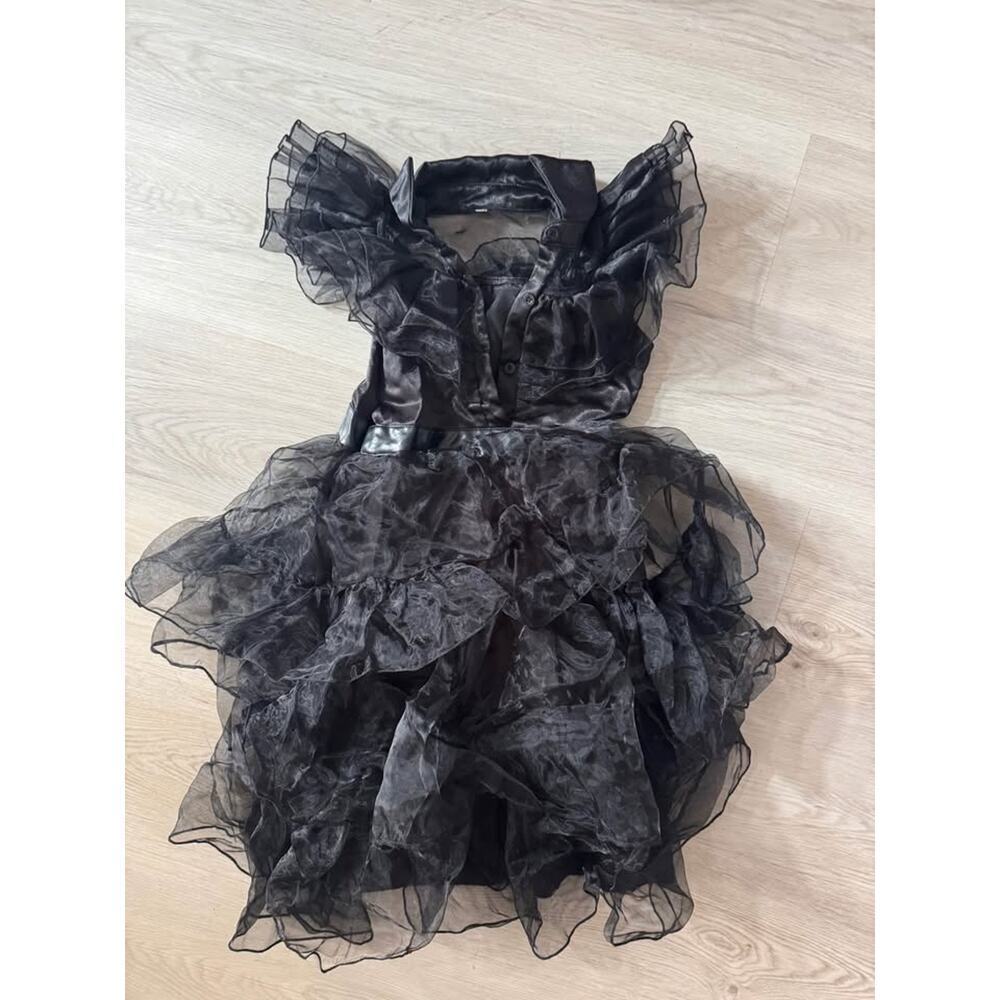 Wednesday Addams Girl Small TV Show Costume Black Dress
